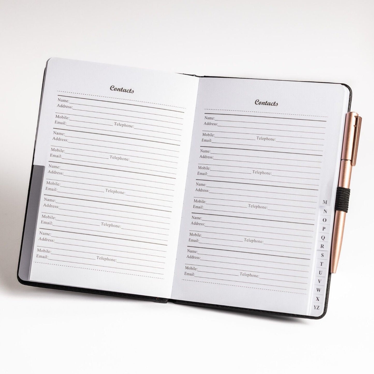 Address & Birthday Telephone Email Book A-Z Index Tabs Hard Back Contact and Pen Etsy