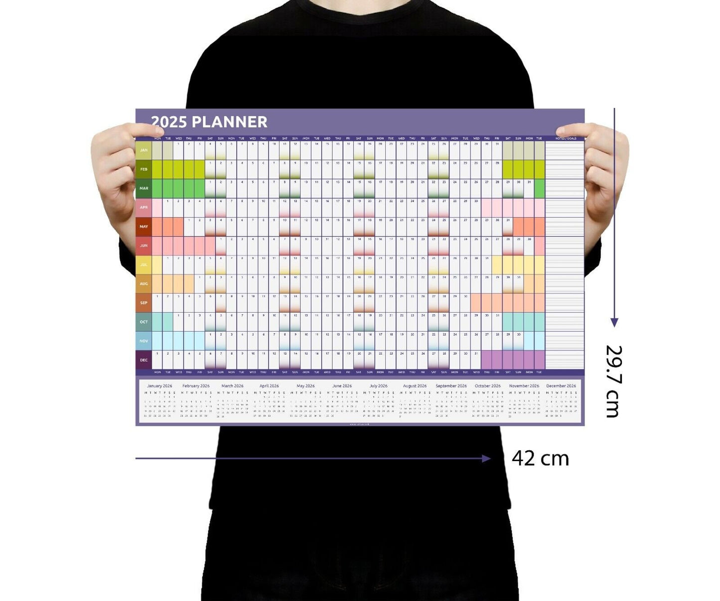 2025 A1 A2 A3 Full Year Wall Planner Calendar Home Office Work Colourful