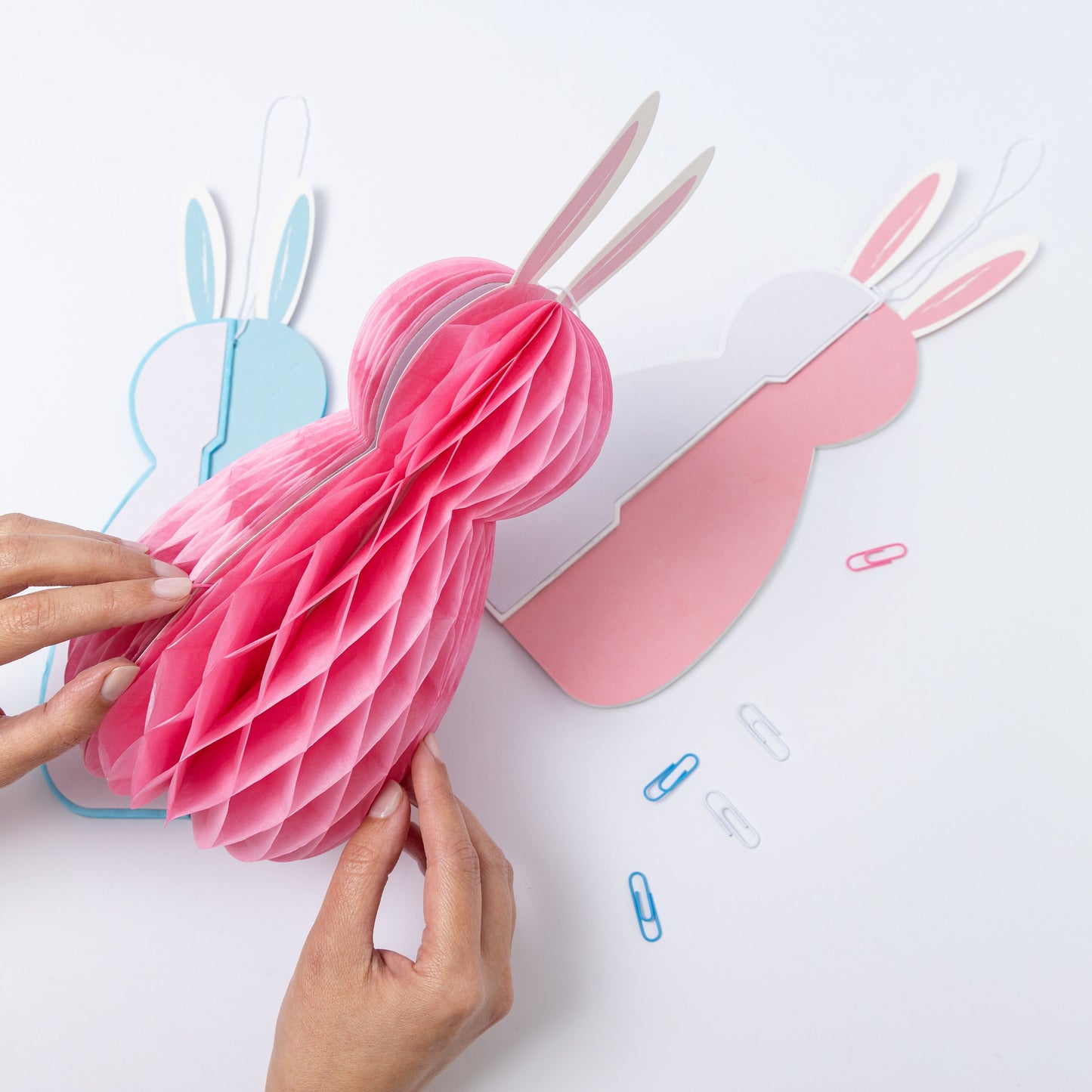 3 X 30cm Honeycomb Paper Bunnies Rabbit Easter Egg Hanging Decorations Party Keechi & co.