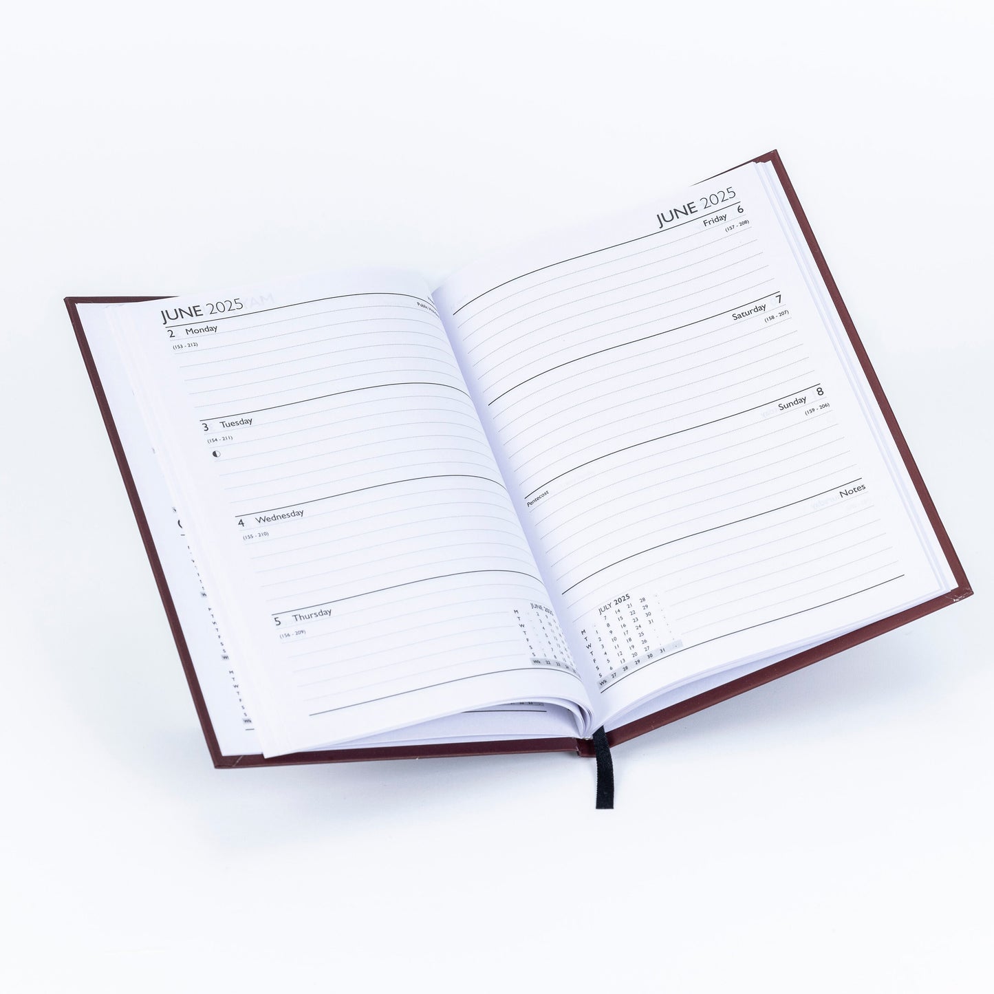 2025 A5 Week To View Diary Full Year Planner Organiser Hardback Cover Keechi & co.