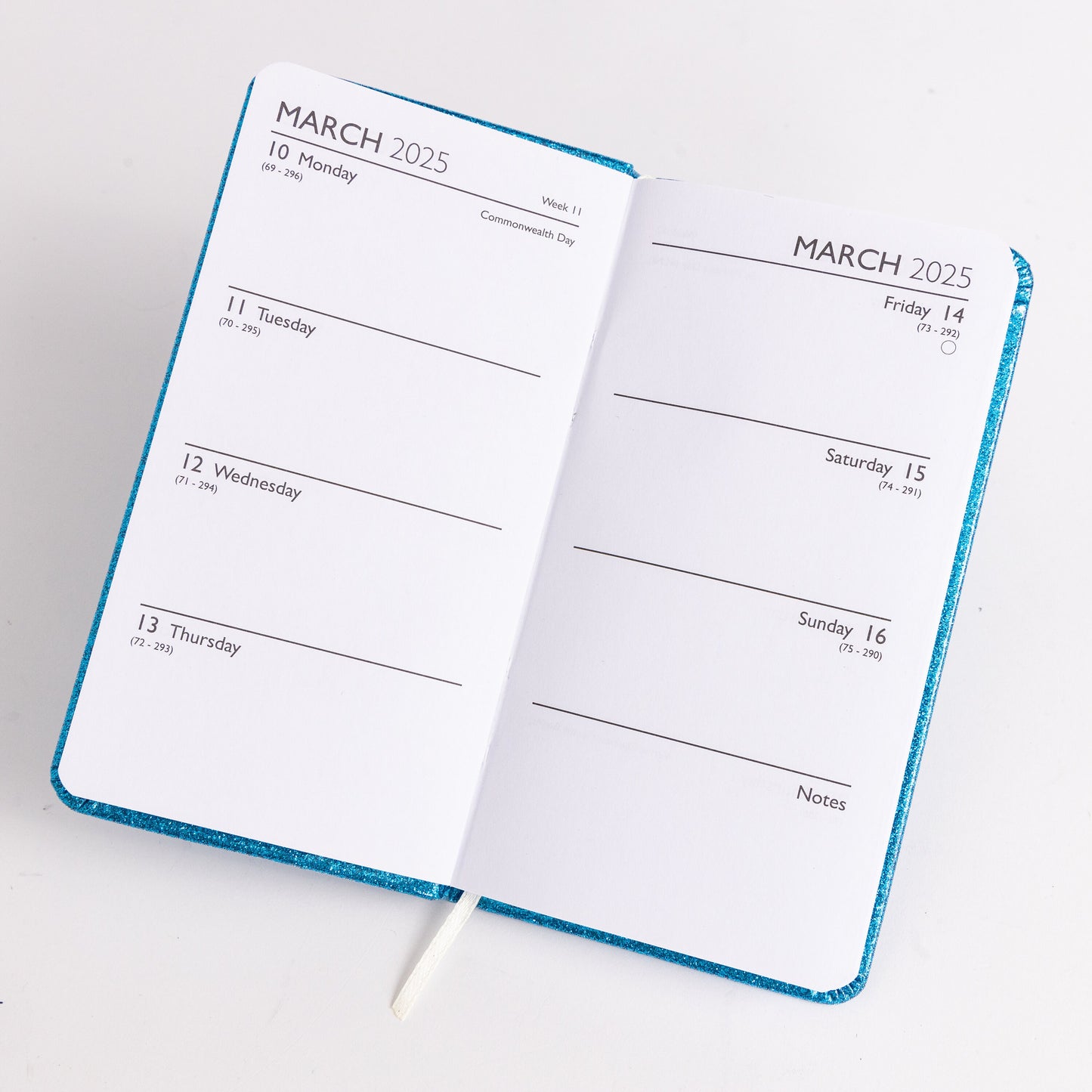 2025 Diary Slim Glitter Week to View Diaries Full Year Journal Calendar Planner Keechi & co.