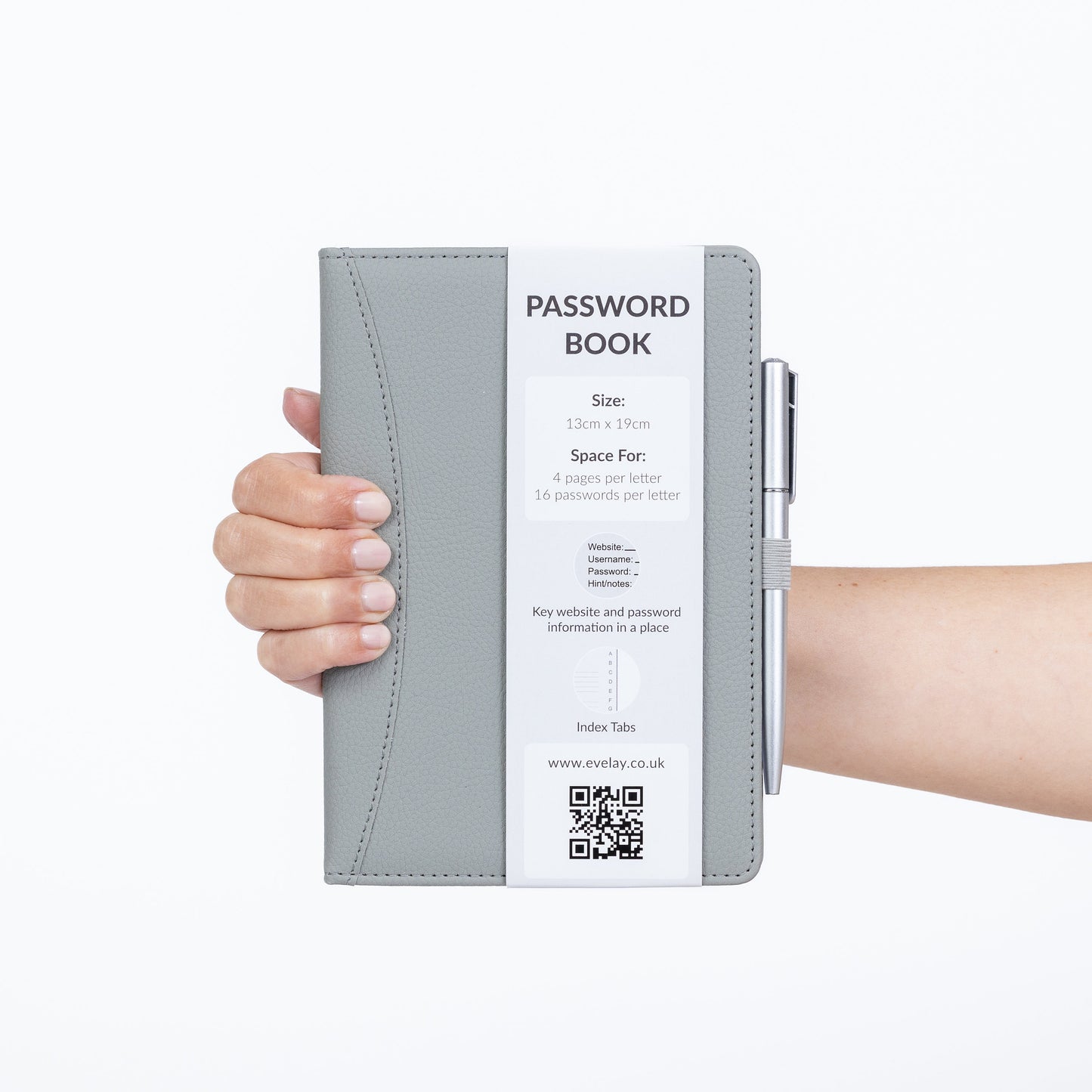 Password Username Book A-Z Index Hard Back A5 Contact Book lime bottle green grey brown With Pen Keechi & co.