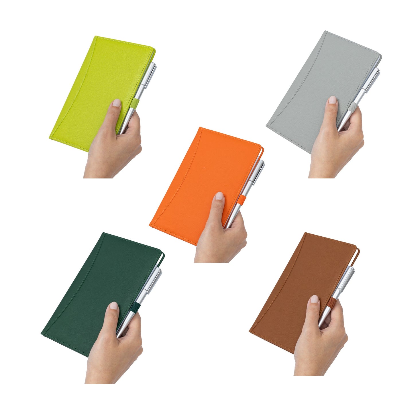 Password Username Book A-Z Index Hard Back A5 Contact Book lime bottle green grey brown With Pen Keechi & co.
