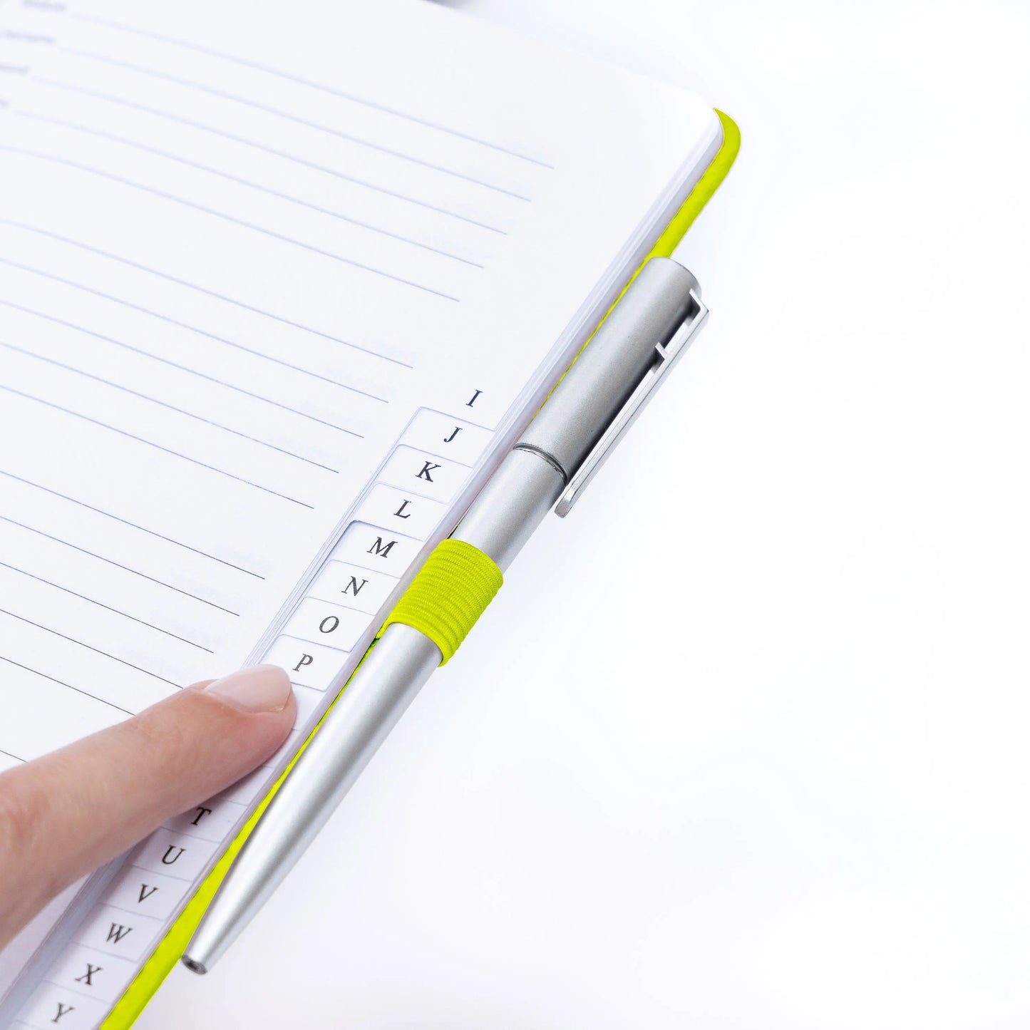 Password Username Book A to Z Index Hard Back A5 Contact Book lime bottle green grey brown With Pen Lime green Keechi & co.