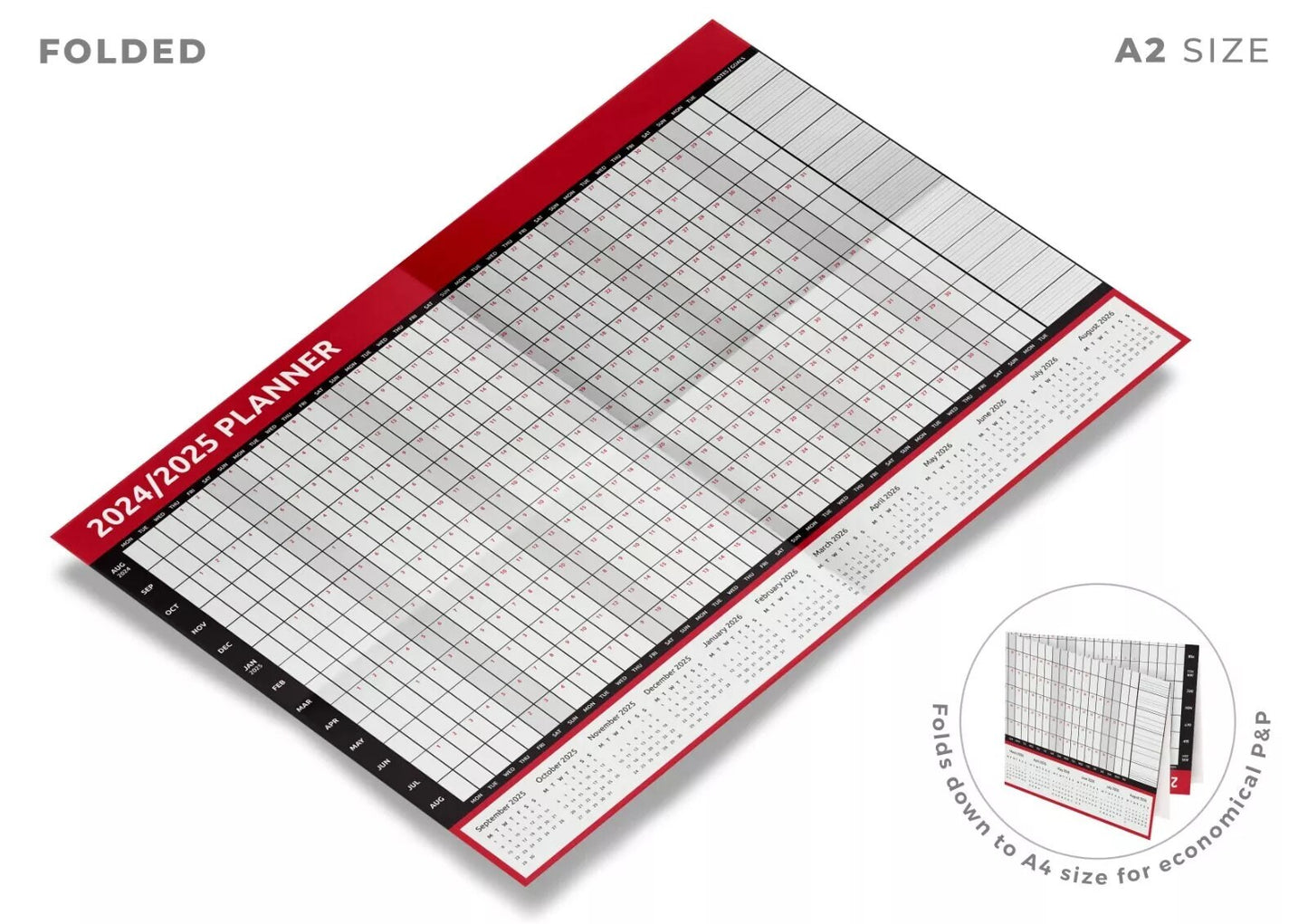 2025 A1 A2 A3 Full Year Wall Planner Calendar Home Office Work