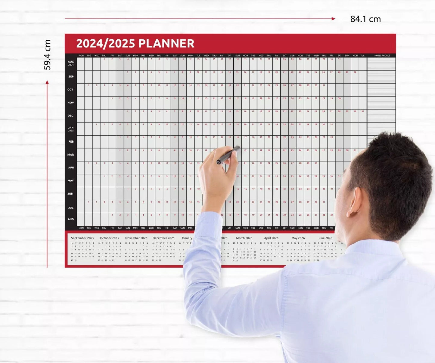 2025 A1 A2 A3 Full Year Wall Planner Calendar Home Office Work