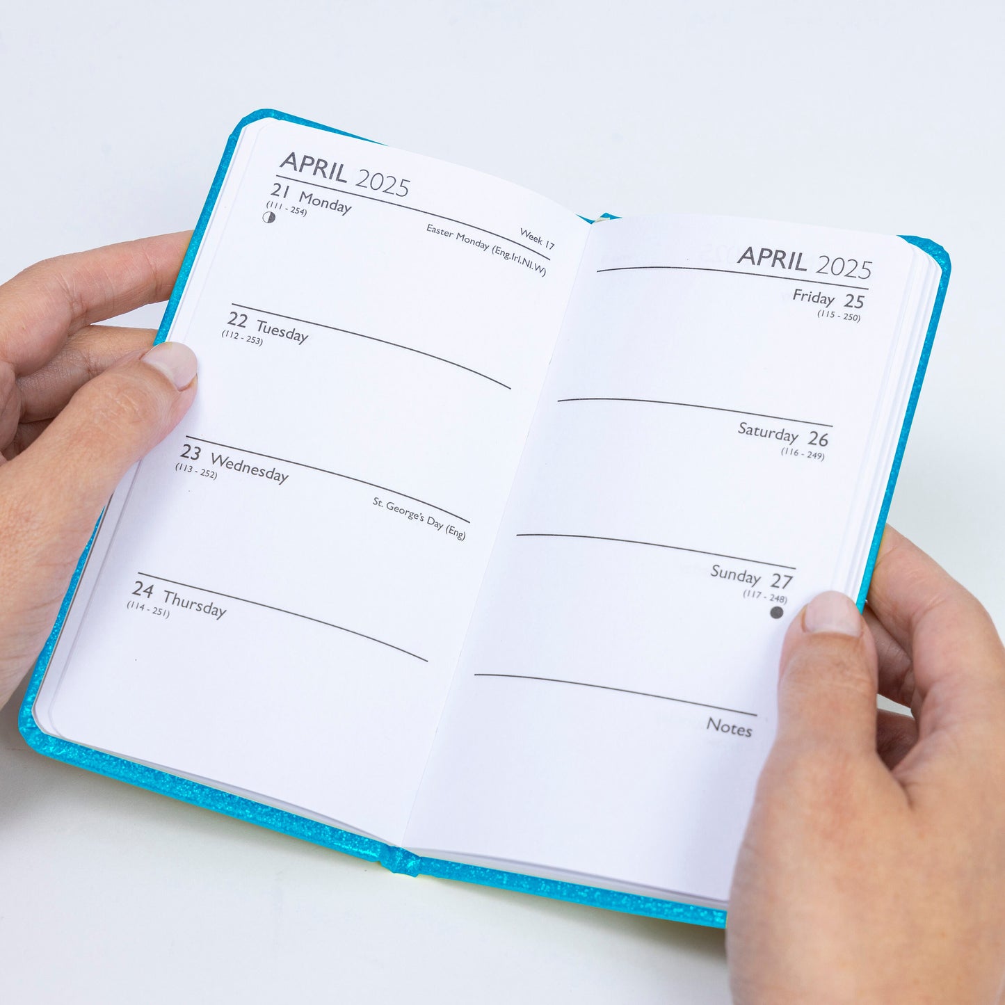 2025 Diary Slim Glitter Week to View Diaries Full Year Journal Calendar Planner Etsy