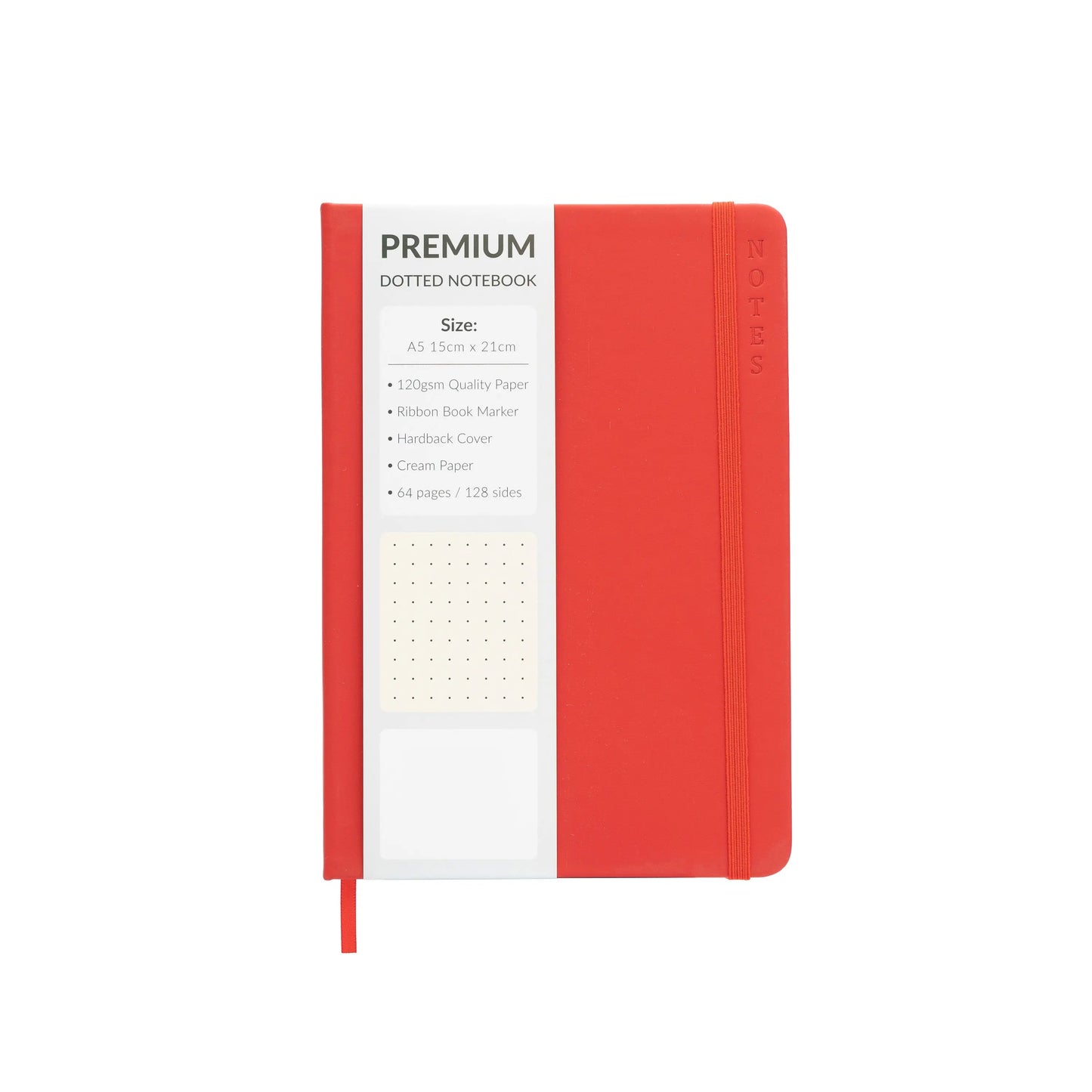A5 Hardback Dotted Notebook Notepad Notes Diary Bullet Journal Premium Book red Keechi & co.