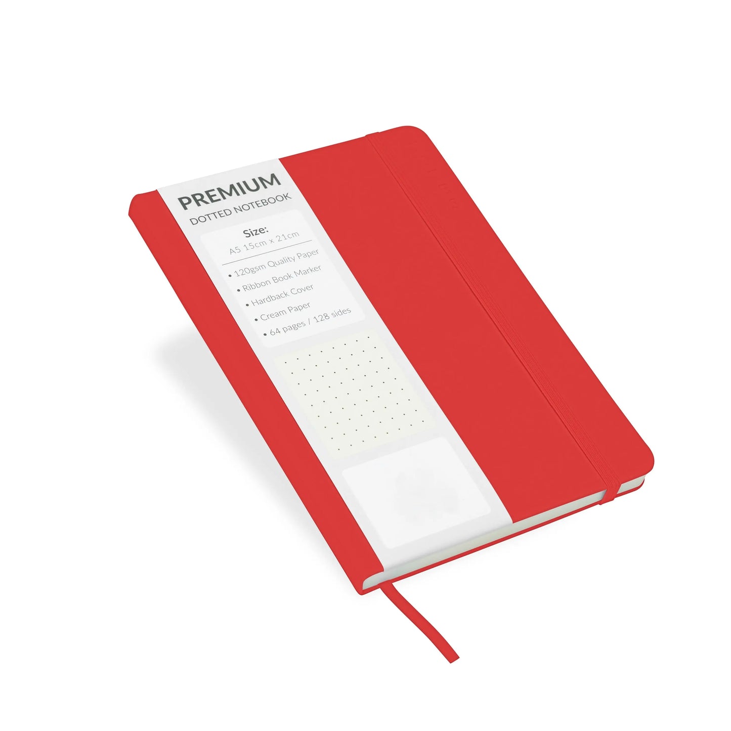 A5 Hardback Dotted Notebook Notepad Notes Diary Bullet Journal Premium Book red Keechi & co.
