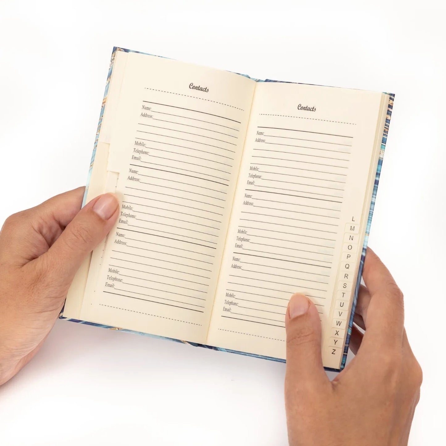 Telephone Address Book A-Z Index Tabs Hard Back Cover Slim Email Contact Keechi & co.