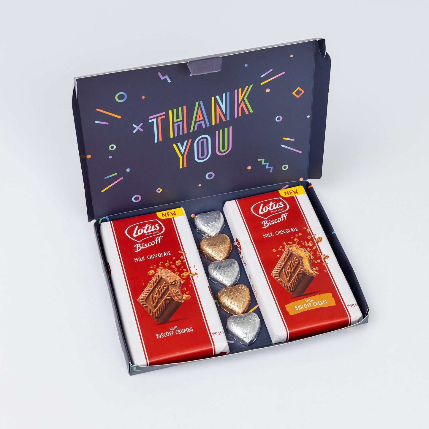 Lotus Biscoff Milk Chocolate Bars Hearts Hamper Gift Present Thank you Keechi & co.