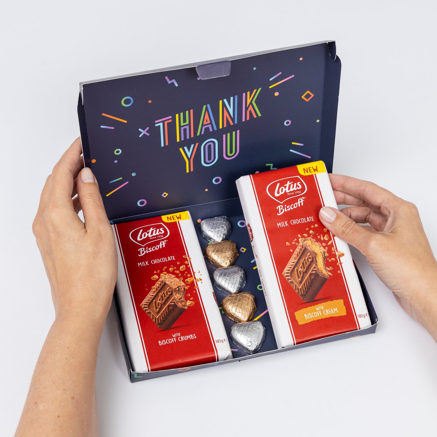 Lotus Biscoff Milk Chocolate Bars Hearts Hamper Gift Present Thank you Keechi & co.