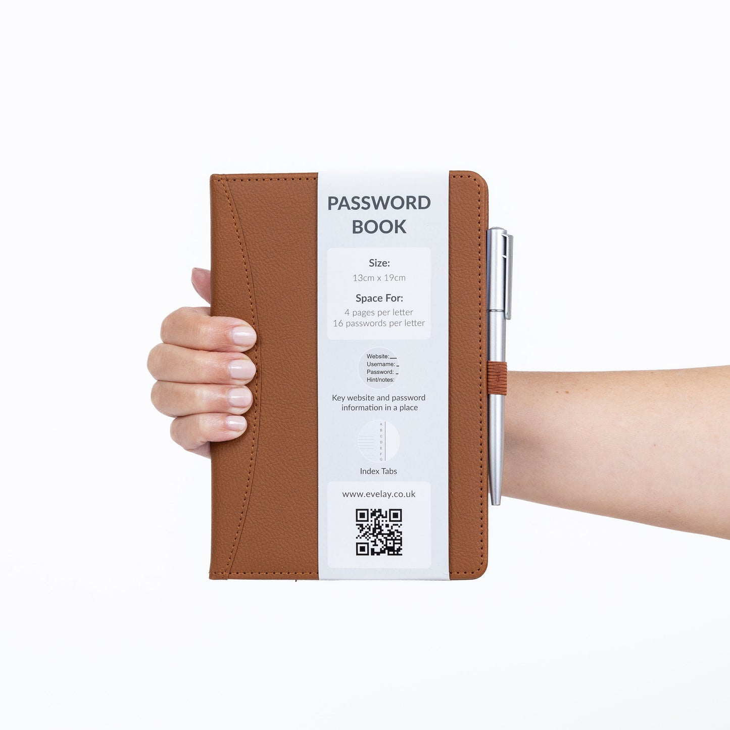 Password Username Book A-Z Index Hard Back A5 Contact Book lime bottle green grey brown With Pen Keechi & co.