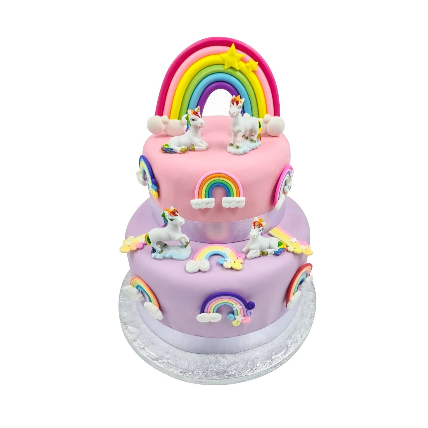 Rainbow Cake Topper unicron Birthday Party Decorations Unicorn kids adult Reusable 14 pcs