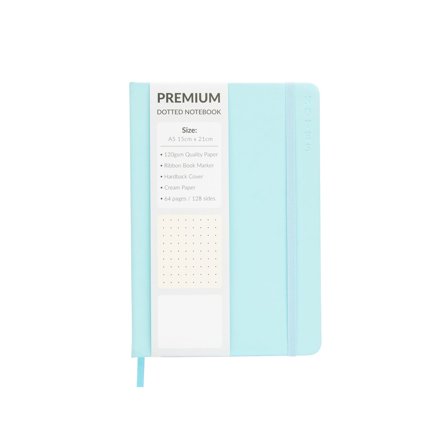 A5 Hardback Dotted Notebook Notepad Notes Diary Bullet Journal Premium Book sky blue