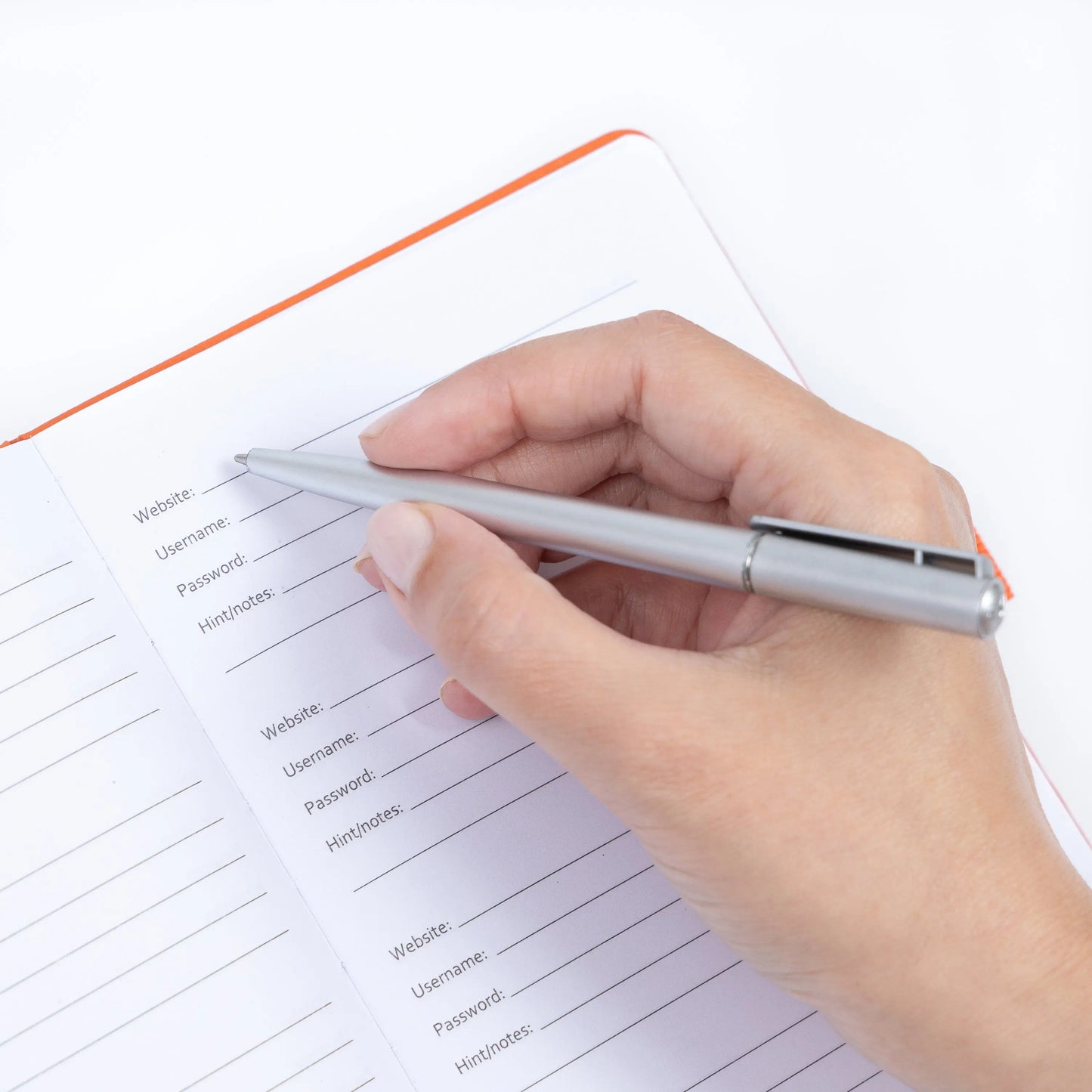 Password Username Book A-Z Index Hard Back A5 Contact Book Orange With Pen Keechi & co.