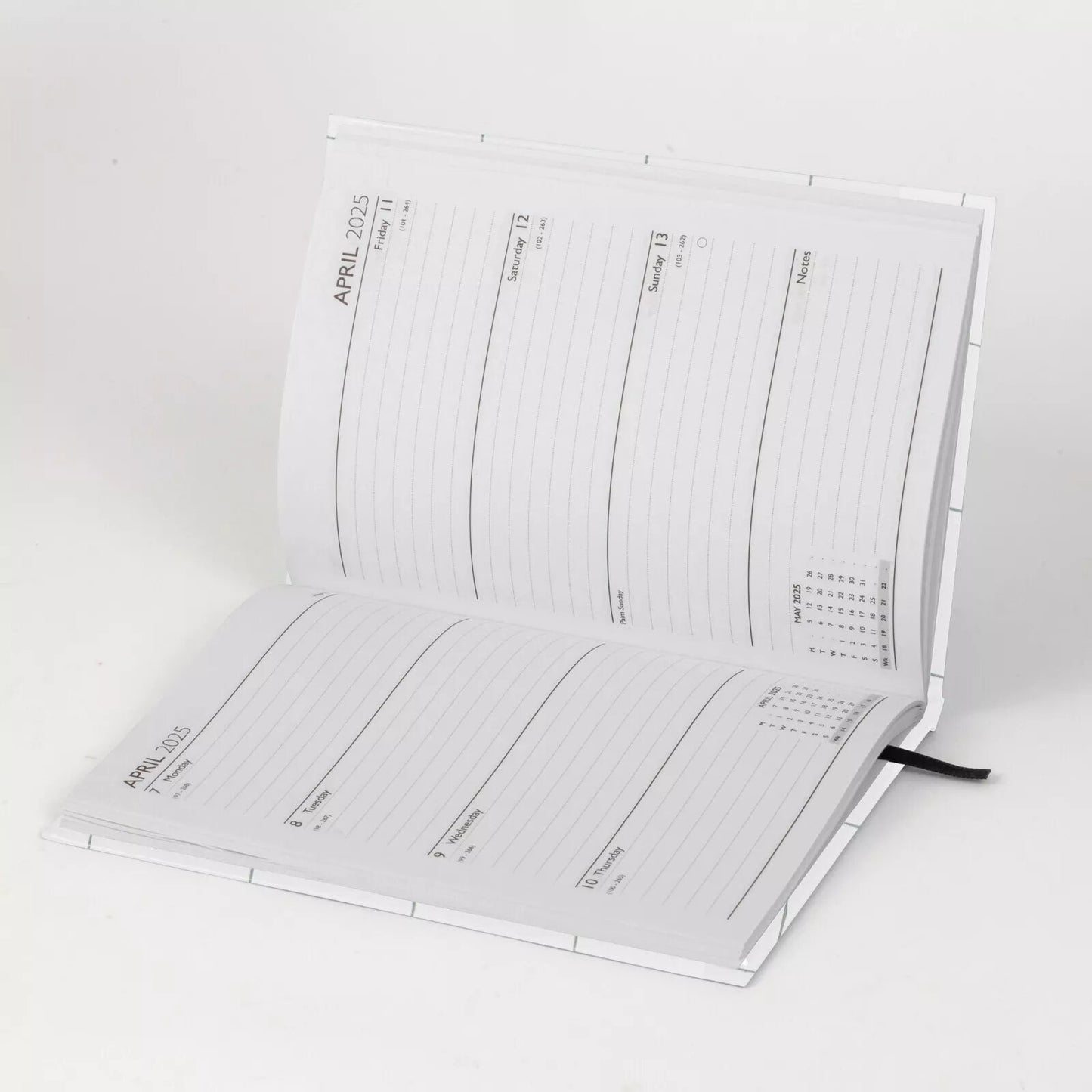 2025 Diary A5 Week to view Diary Office Full Year Planner Hardback Black Keechi & co.