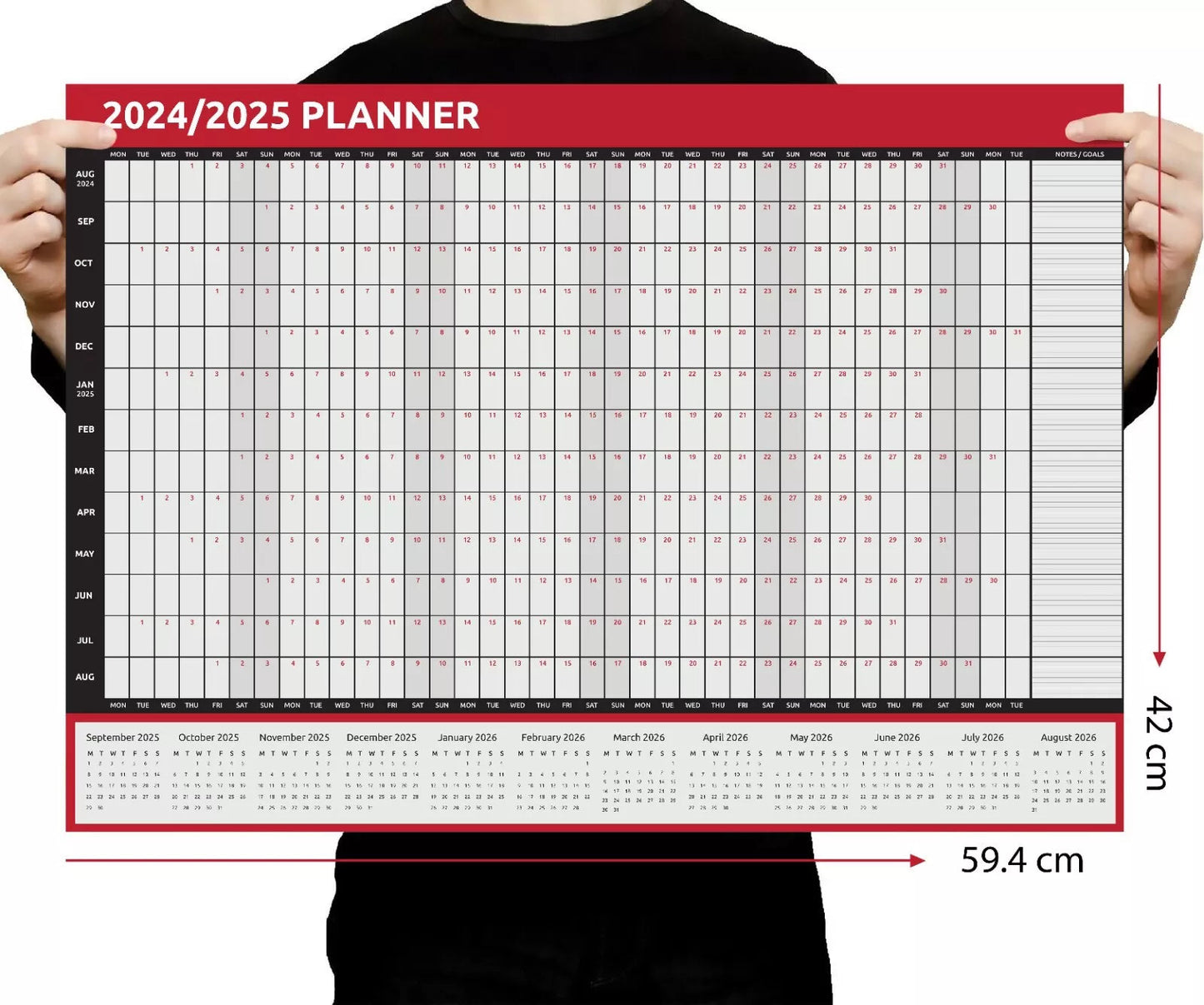 2025 A1 A2 A3 Full Year Wall Planner Calendar Home Office Work
