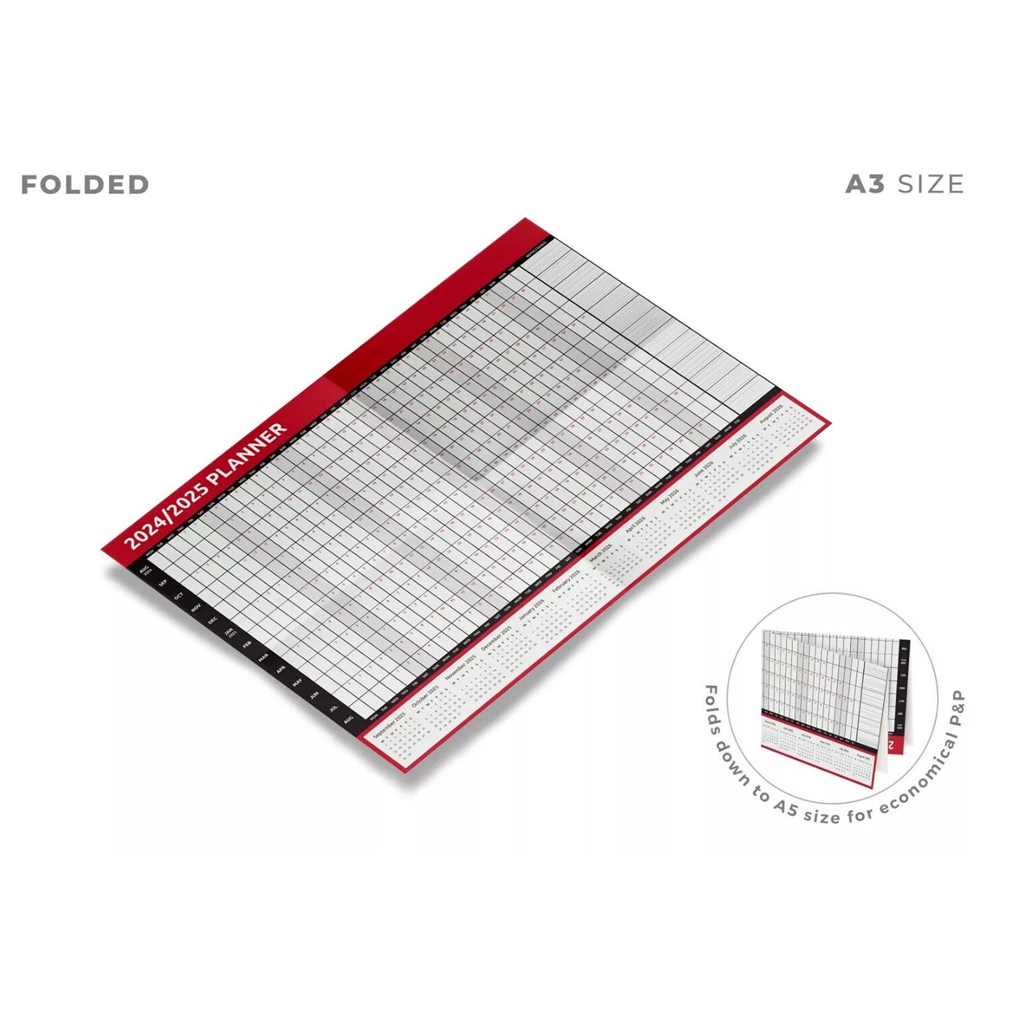 2025 A1 A2 A3 Full Year Wall Planner Calendar Home Office Work