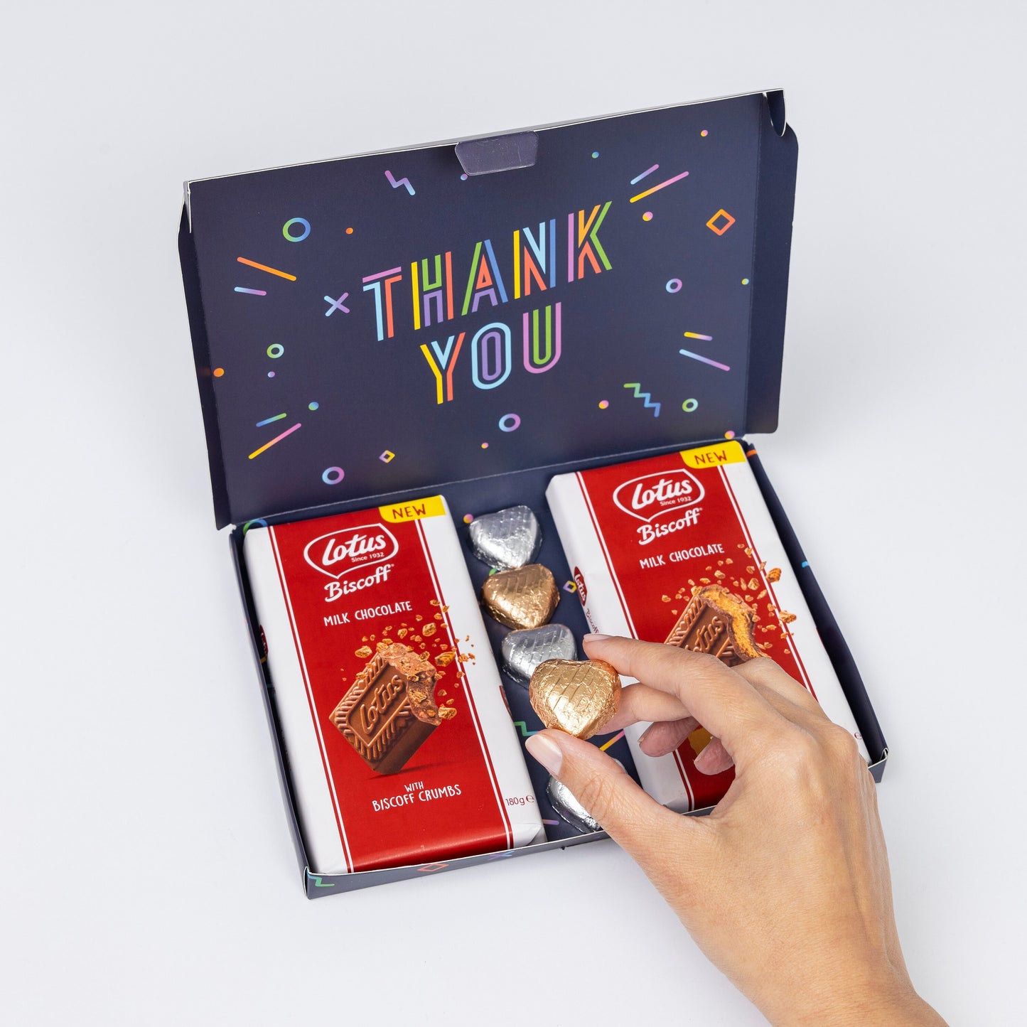 Lotus Biscoff Milk Chocolate Bars Hearts Hamper Gift Present Thank you Keechi & co.