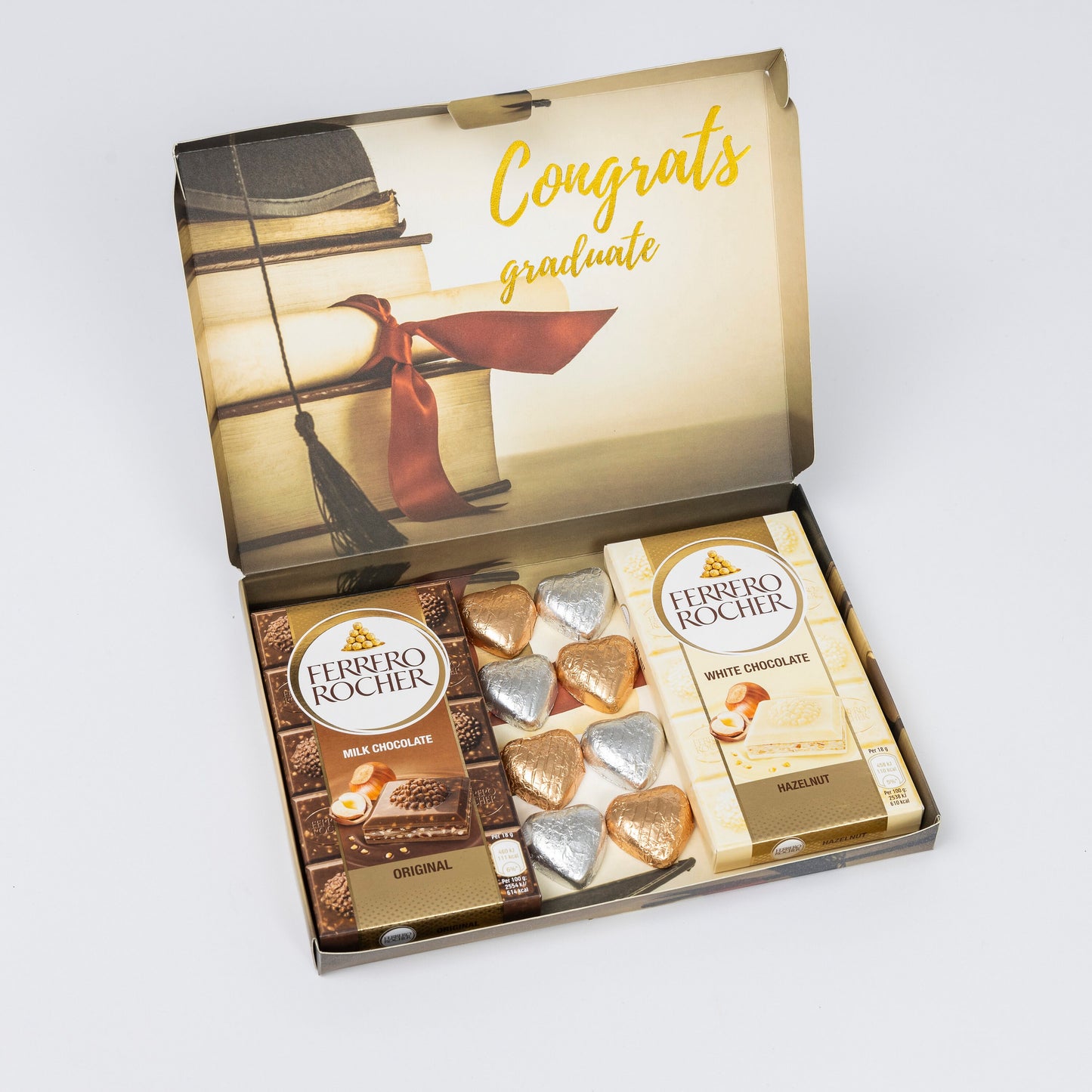 Ferrero Rocher Milk White Chocolate Bars Hearts Gift Box Hamper Graduation