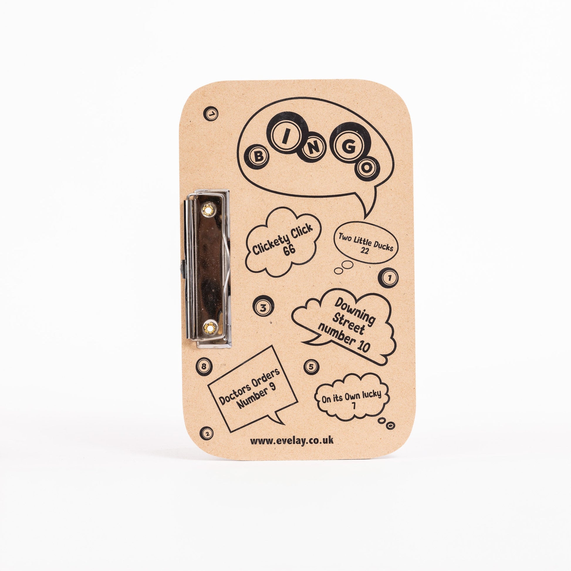 Bingo Board & 6 Mixed Coloured Dabbers Clasp Clip Small Lucky Clip Board Etsy