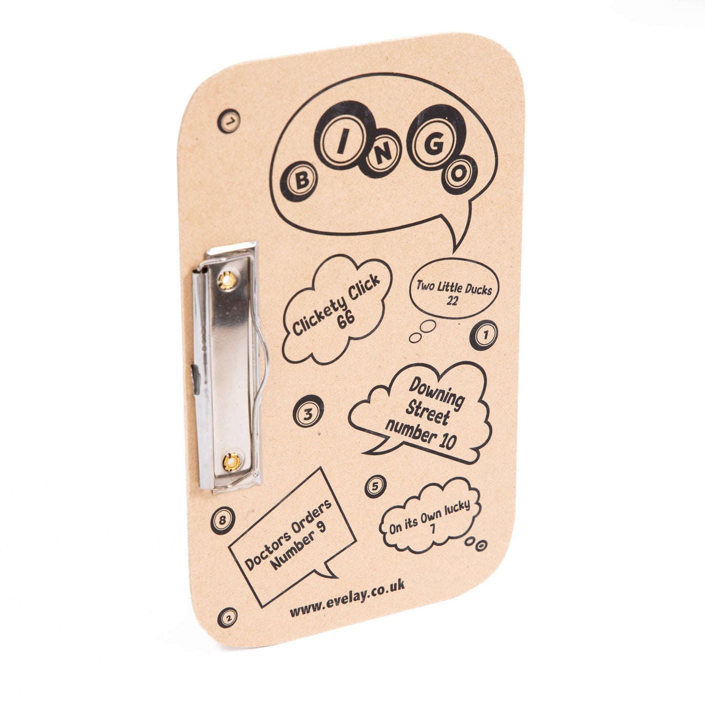 Bingo Board & 6 Mixed Coloured Dabbers Clasp Clip Small Lucky Clip Board Etsy