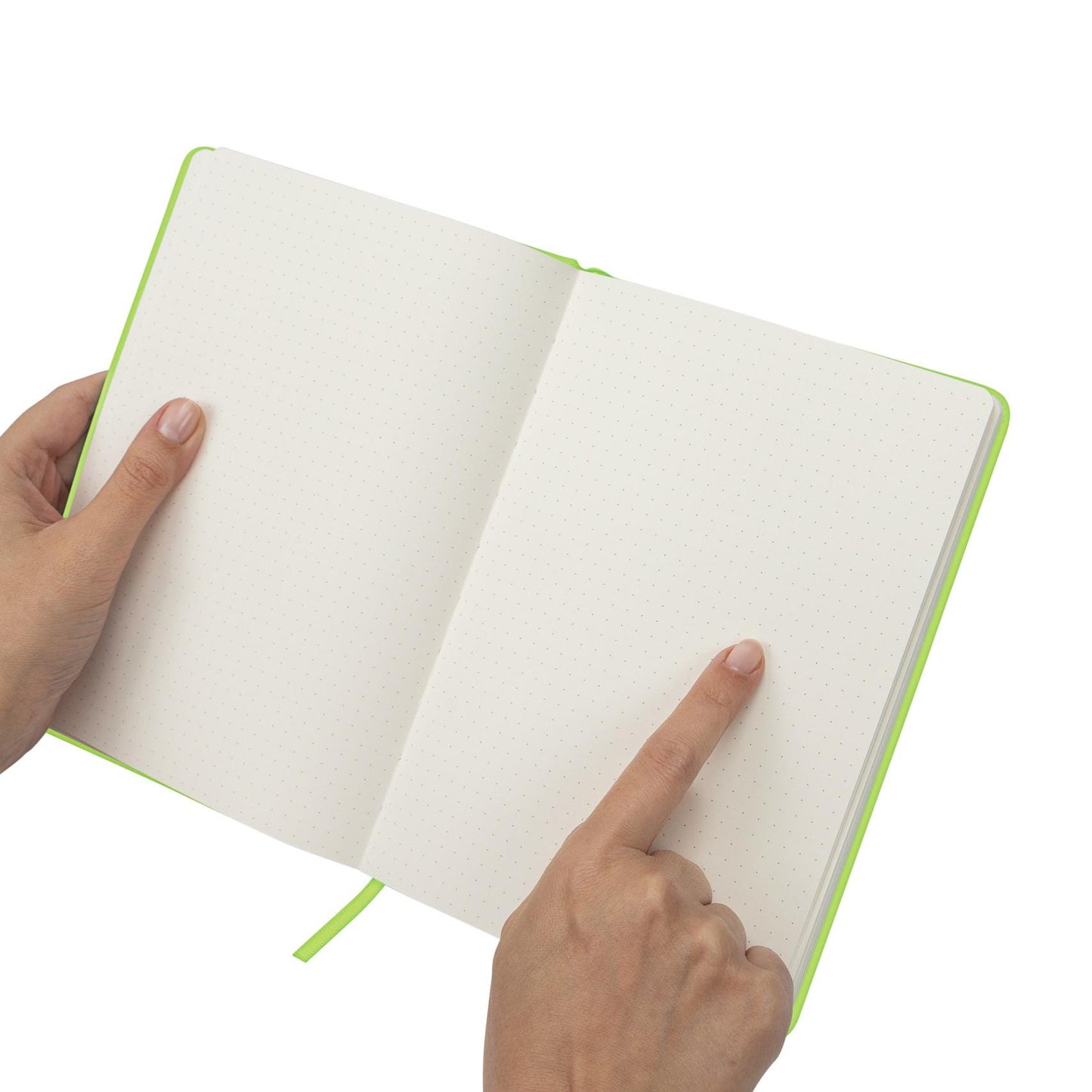 Dotted A5 Lime Notebook Hardback Notepad Notes Diary Bullet Journal Premium Book
