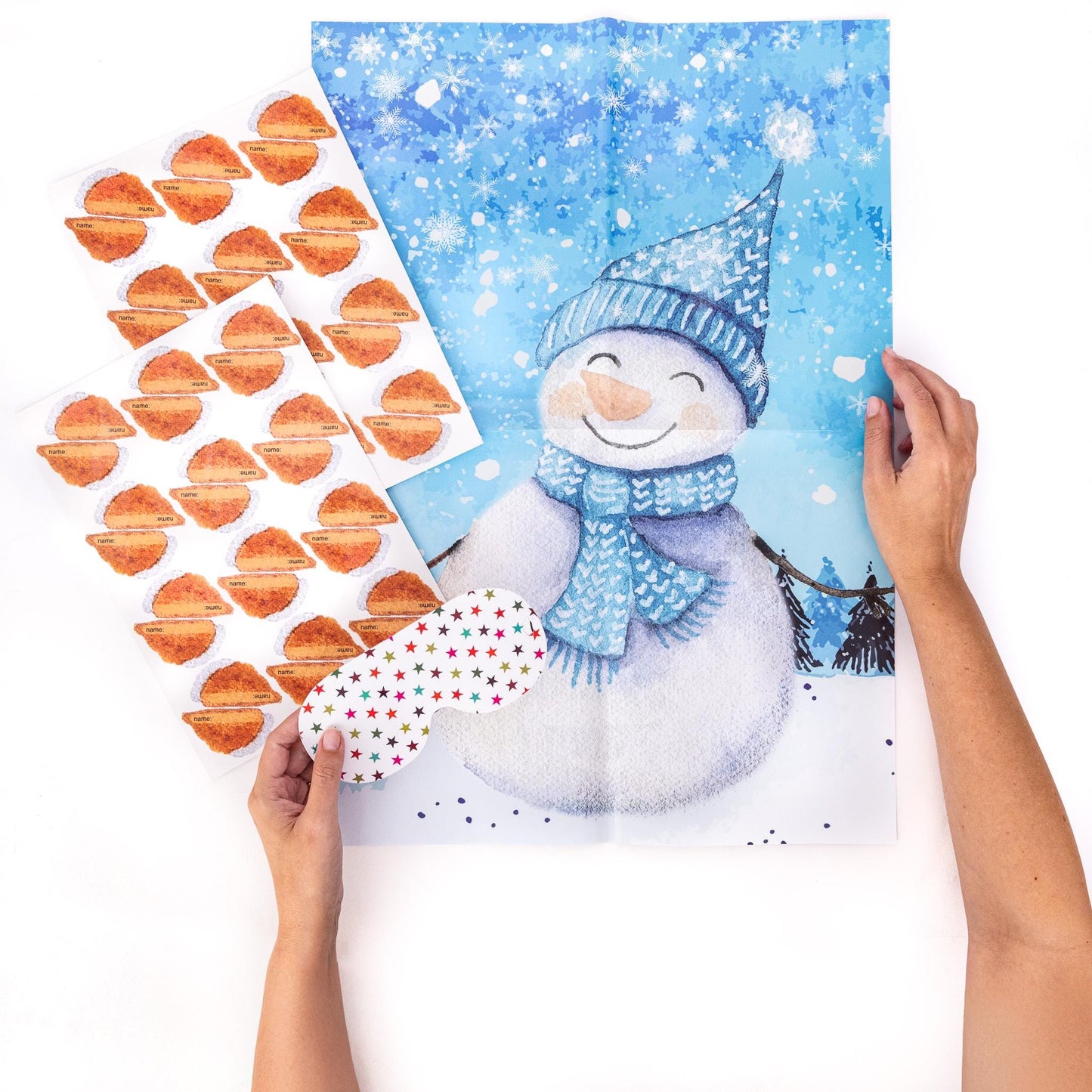 Pin The Carrot Nose On The Snowman Christmas Festive Party Game 42 Stickers