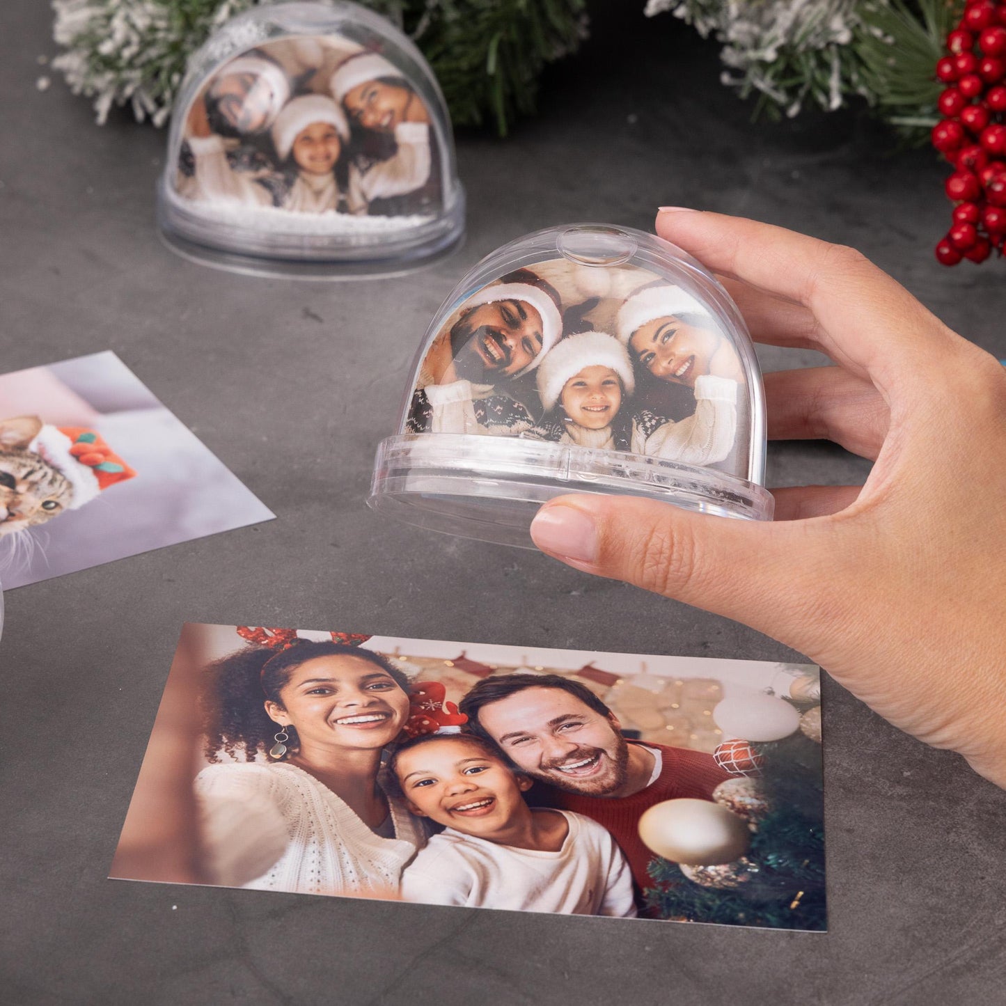 Christmas Photo Snow Globe Insert - Double Sided Acrylic (6 Pack)