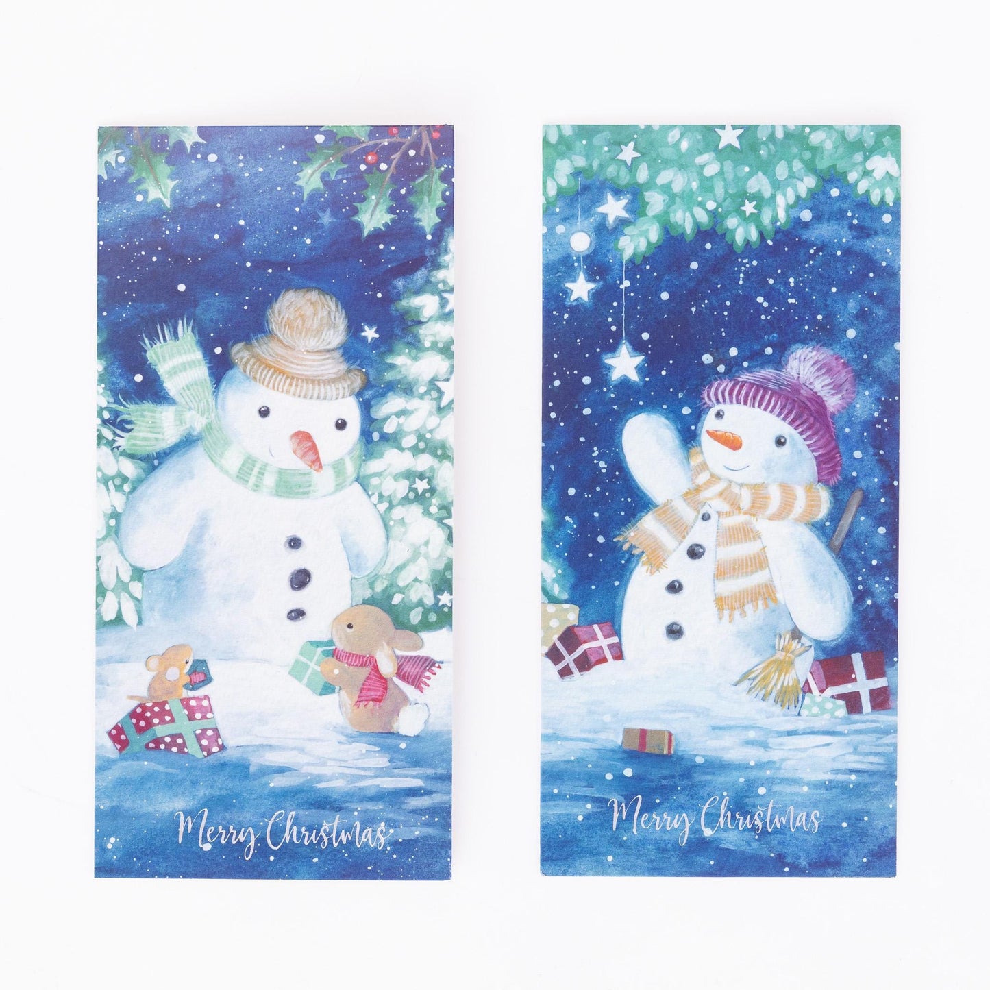Christmas Cards 16 Card Pack Box Set Slim Photo Xmas Traditional Santa Snowman
