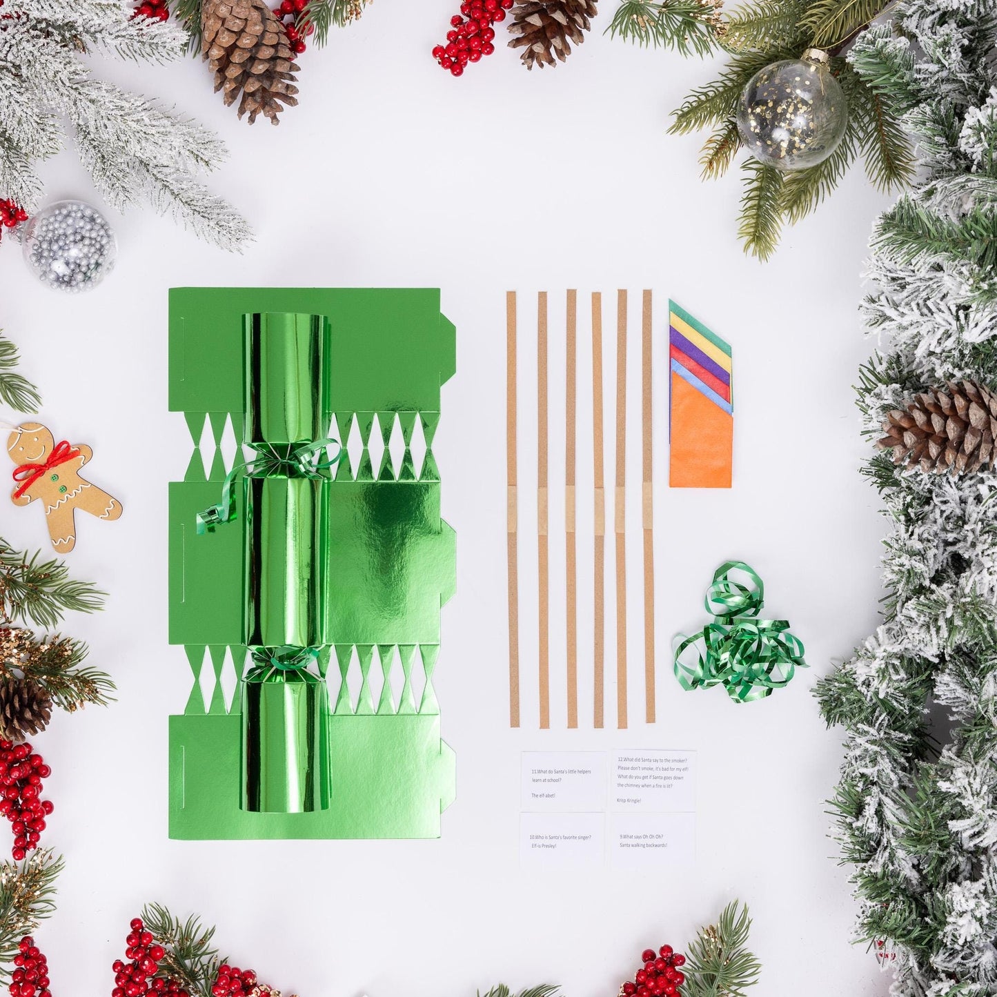 12 Make Your Own Christmas Cracker kit Crackers Hats Snaps green foil Etsy