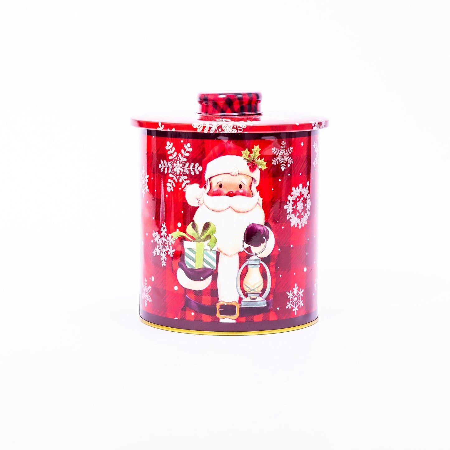 2 Christmas Tins Jars Storage Tin Container Canisters Cookie Biscuit Santa