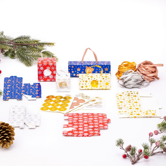 Make & Fill Your Own Advent Calendar blue red silver gold Vintage Christmas Tree Decoration Etsy