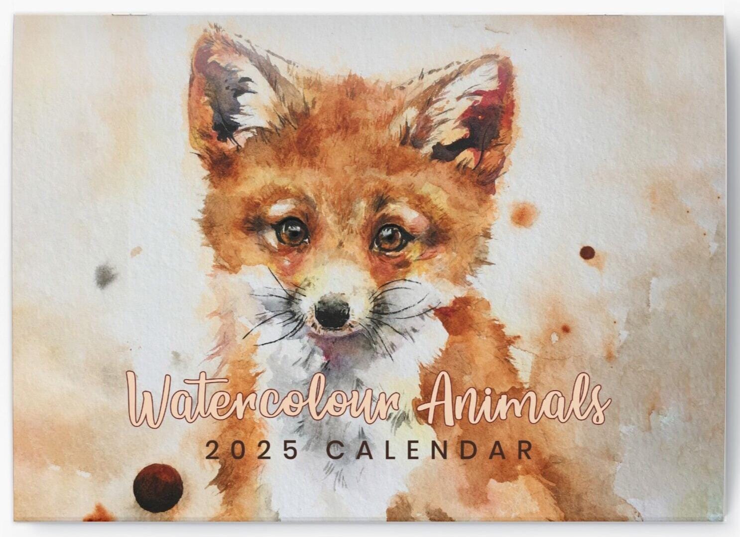 2025 Calendar Watercolour Animals Wall Monthly Planner Family Home Organiser Etsy