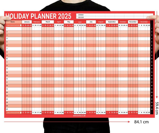 2025 A1 Size Staff Holiday Year Wall Planner Calendar Home Office Work JAN DEC Etsy