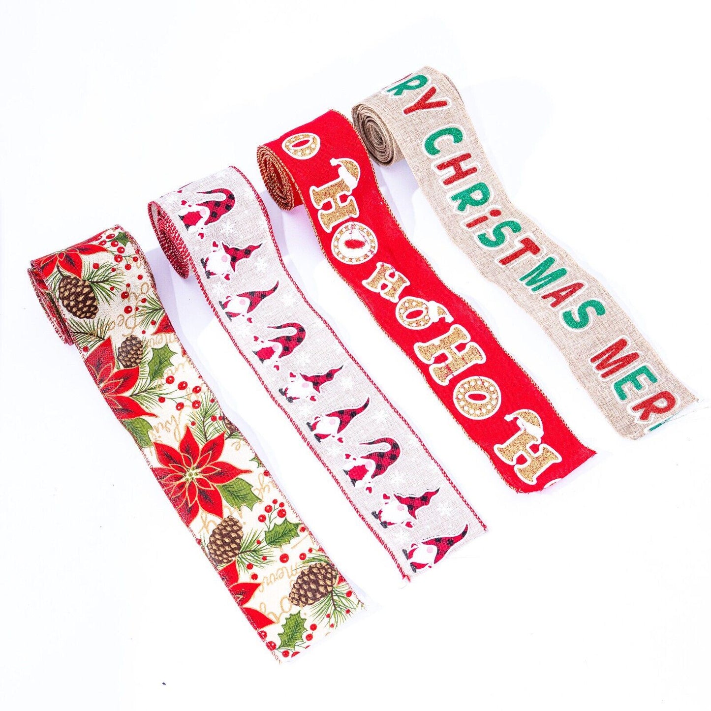 Christmas Ribbon 63mm Wide Wire Edge Gifts Cake Craft Decoration 10 Metres Bulk