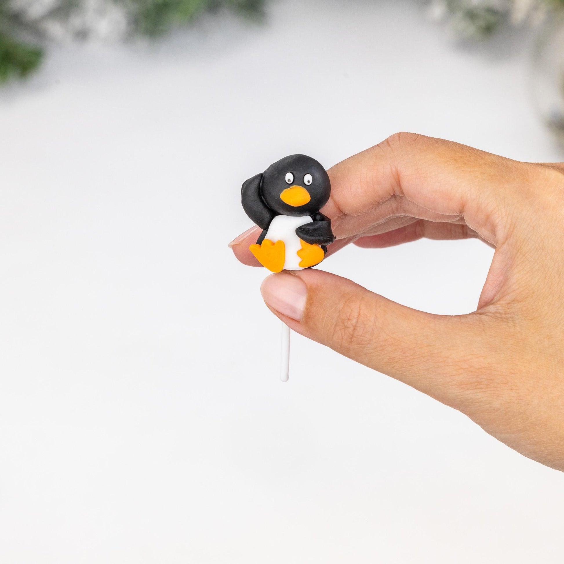 mini Penguin Christmas Cake Decorations yule log cupcake toppers 6 x Etsy