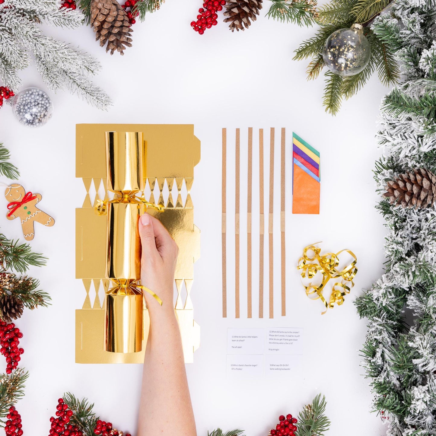 12 Make Your Own Christmas Cracker kit Crackers Hats Snaps gold foil Etsy