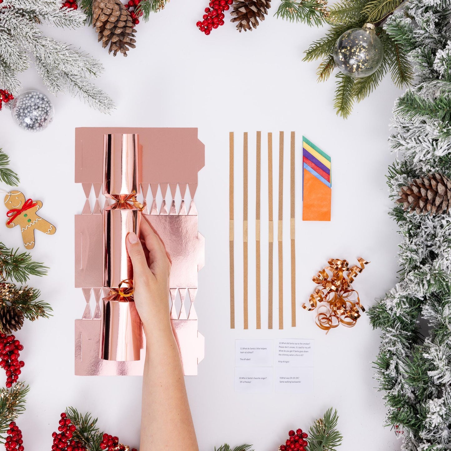 Make Your Own Rose Gold foil Christmas Crackers Etsy