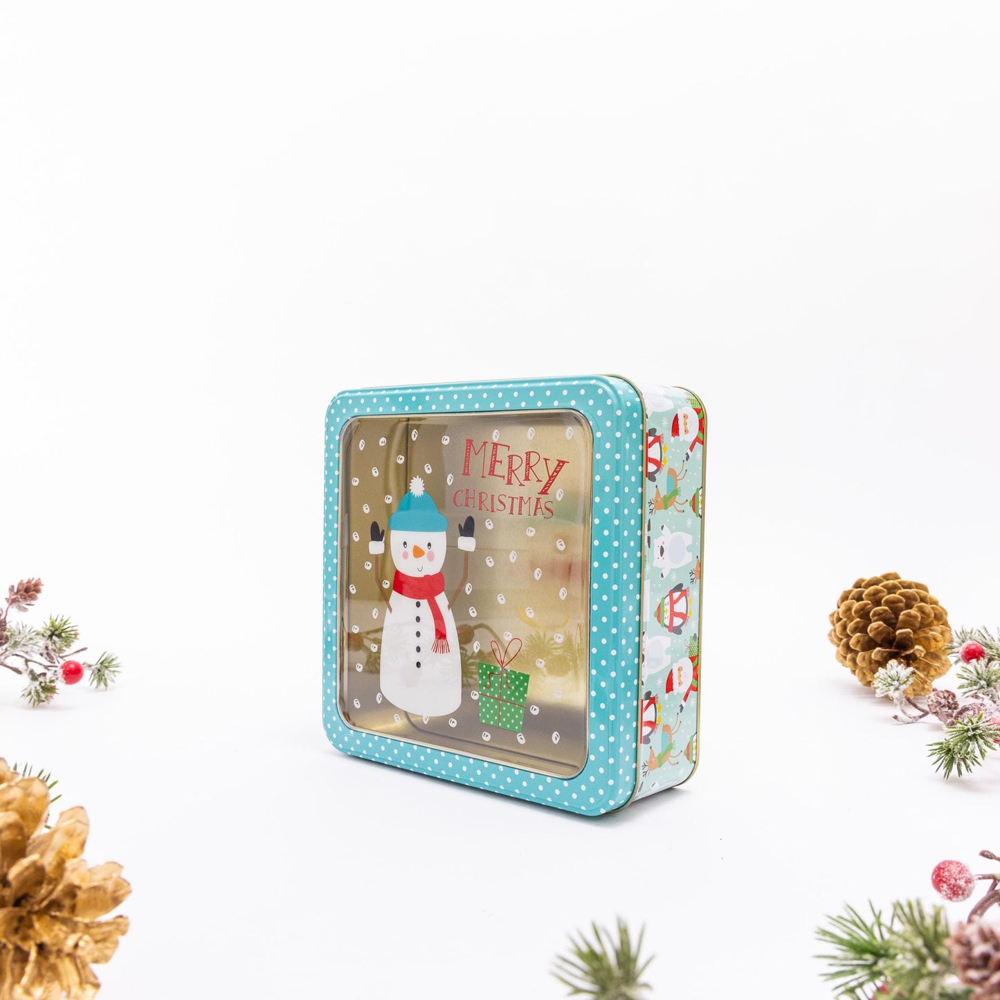 3 Christmas Tins Jars Storage Tin Container Canisters Square Cookie Biscuit Etsy