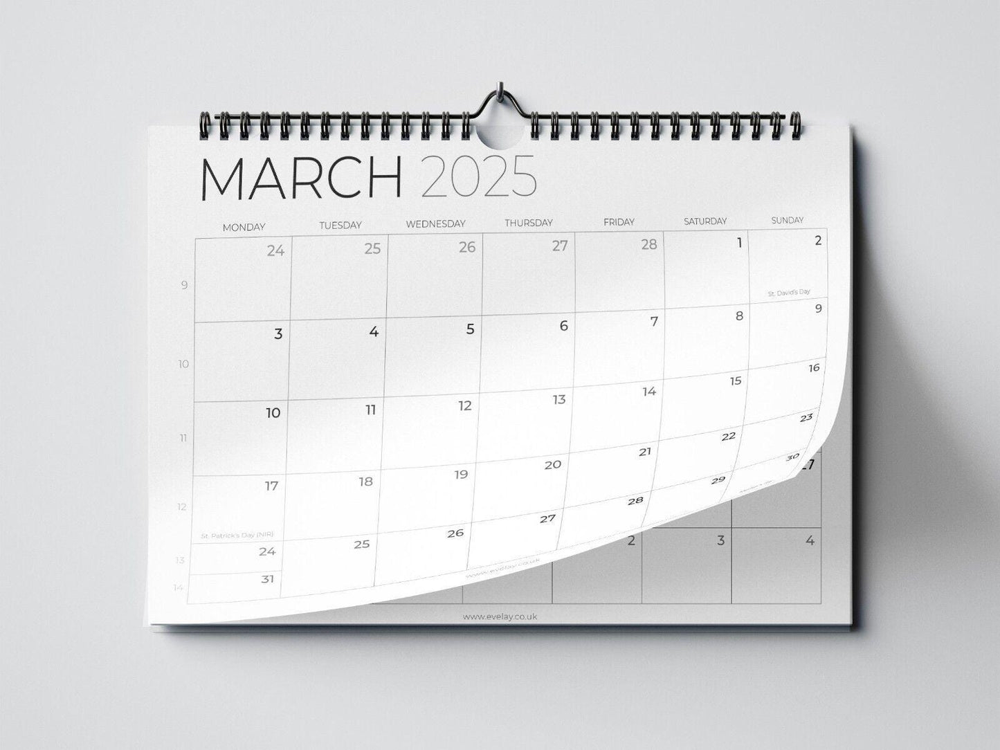 2025 Calendar A4 Landscape Month To View Wall Planner Family Office Organiser