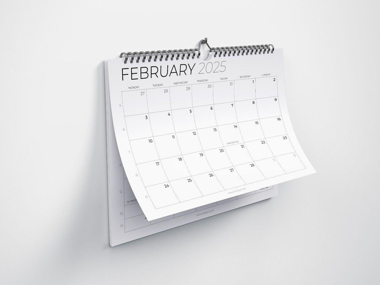 2025 Calendar A4 Landscape Month To View Wall Planner Family Office Organiser