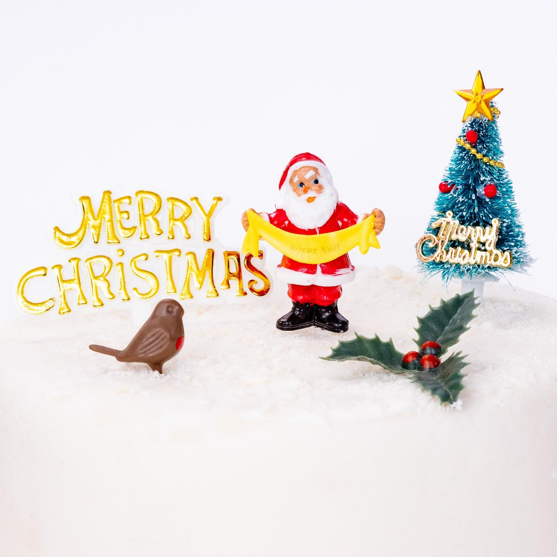 Christmas Cake Toppers: 5pc Snowman, Tree, and Santa Decoration Set Etsy