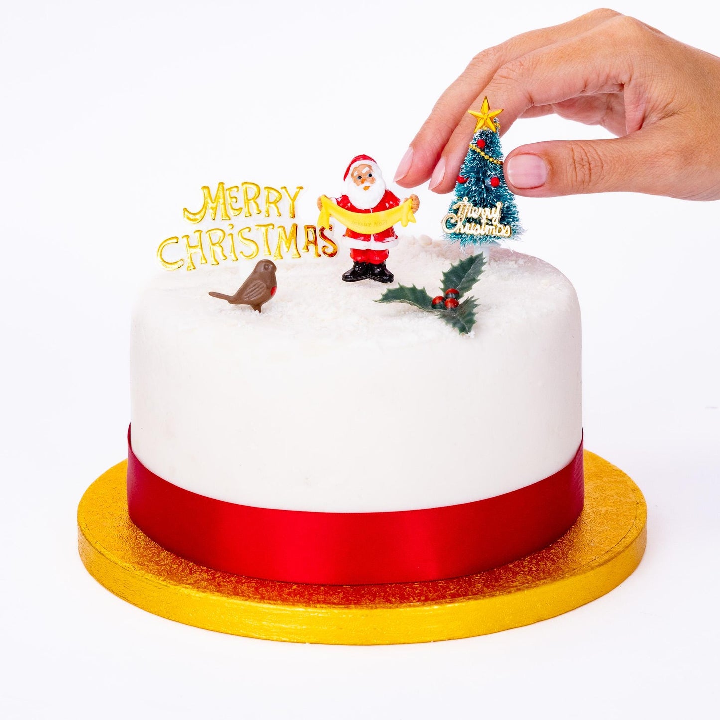Christmas Cake Decorations Toppers 5 Piece Set Snowman Cupcake Topper Cake Decoration Pieces Merry Christmas 5 pc
