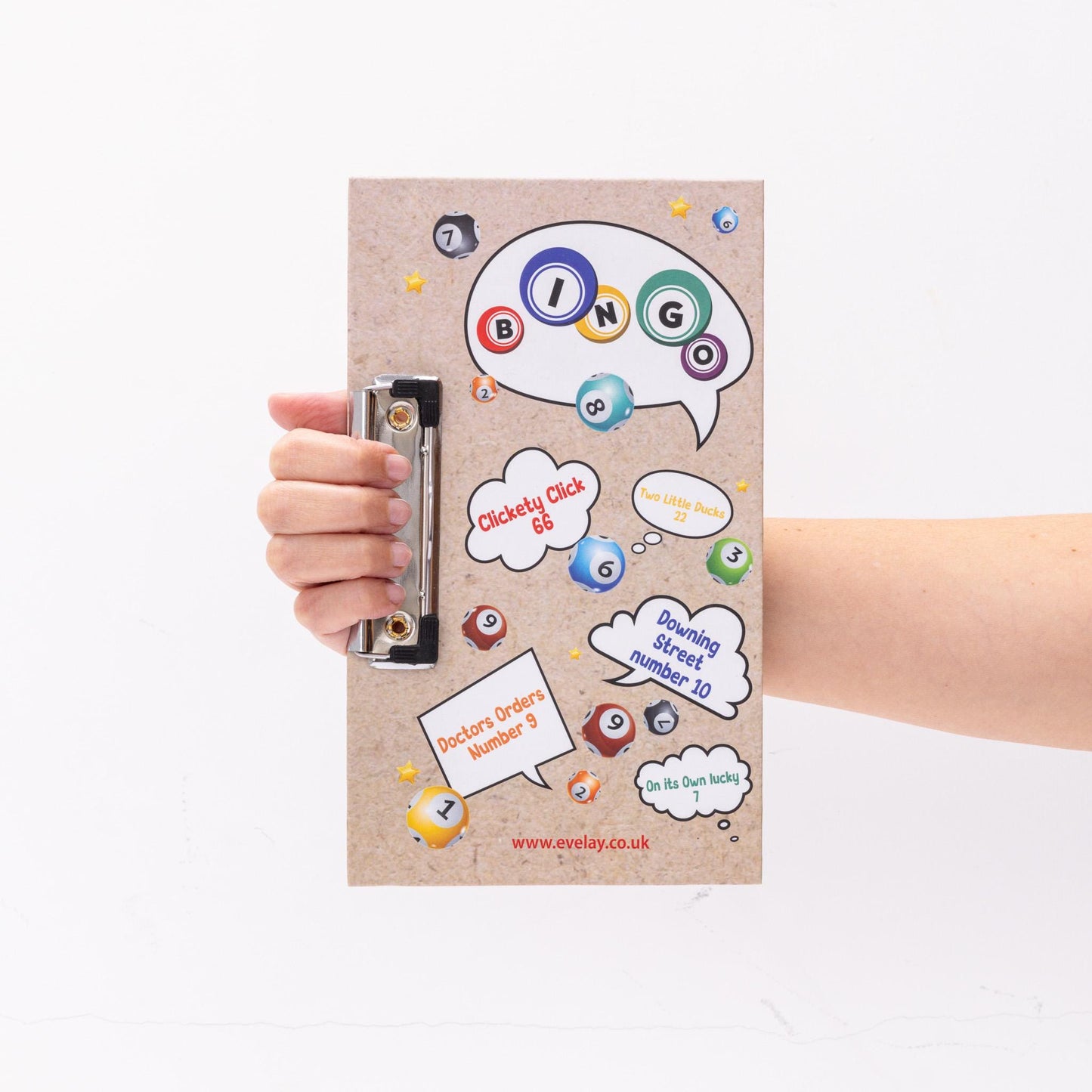 Bingo Board With Clasp Clip Fun Game Clip 24cm x 15cm