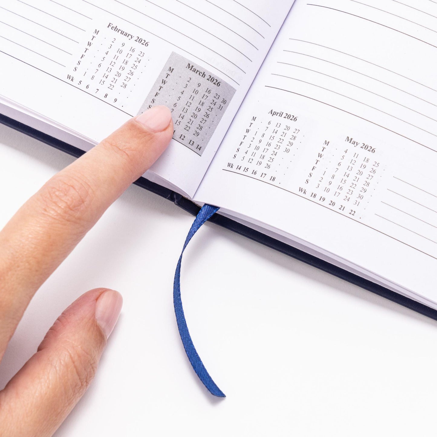2026 Diary A5 Week to view Full Year Office Year Planner Hardback Diaries navy