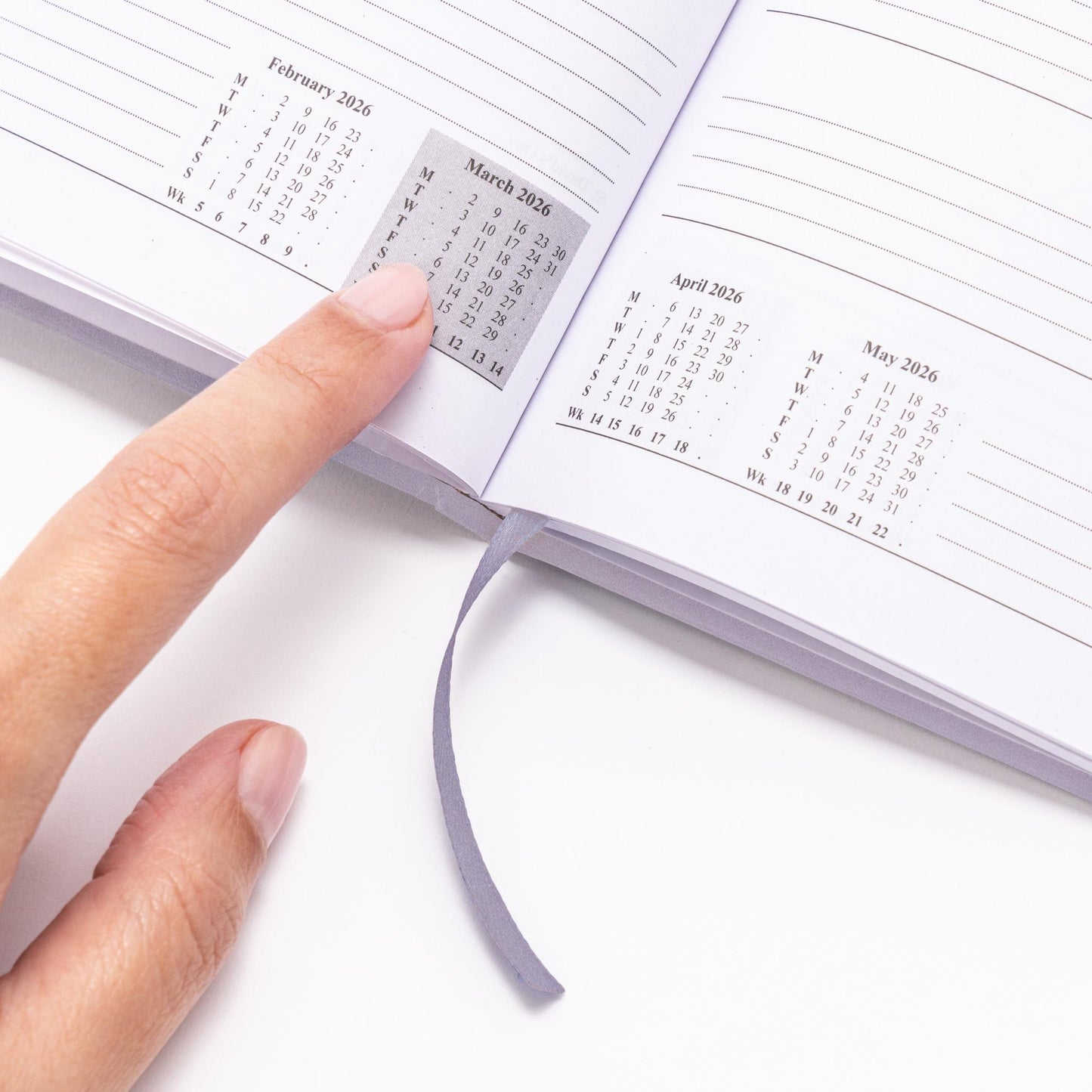 2026 Diary A5 Week to view Full Year Office Year Planner Hardback Diaries grey