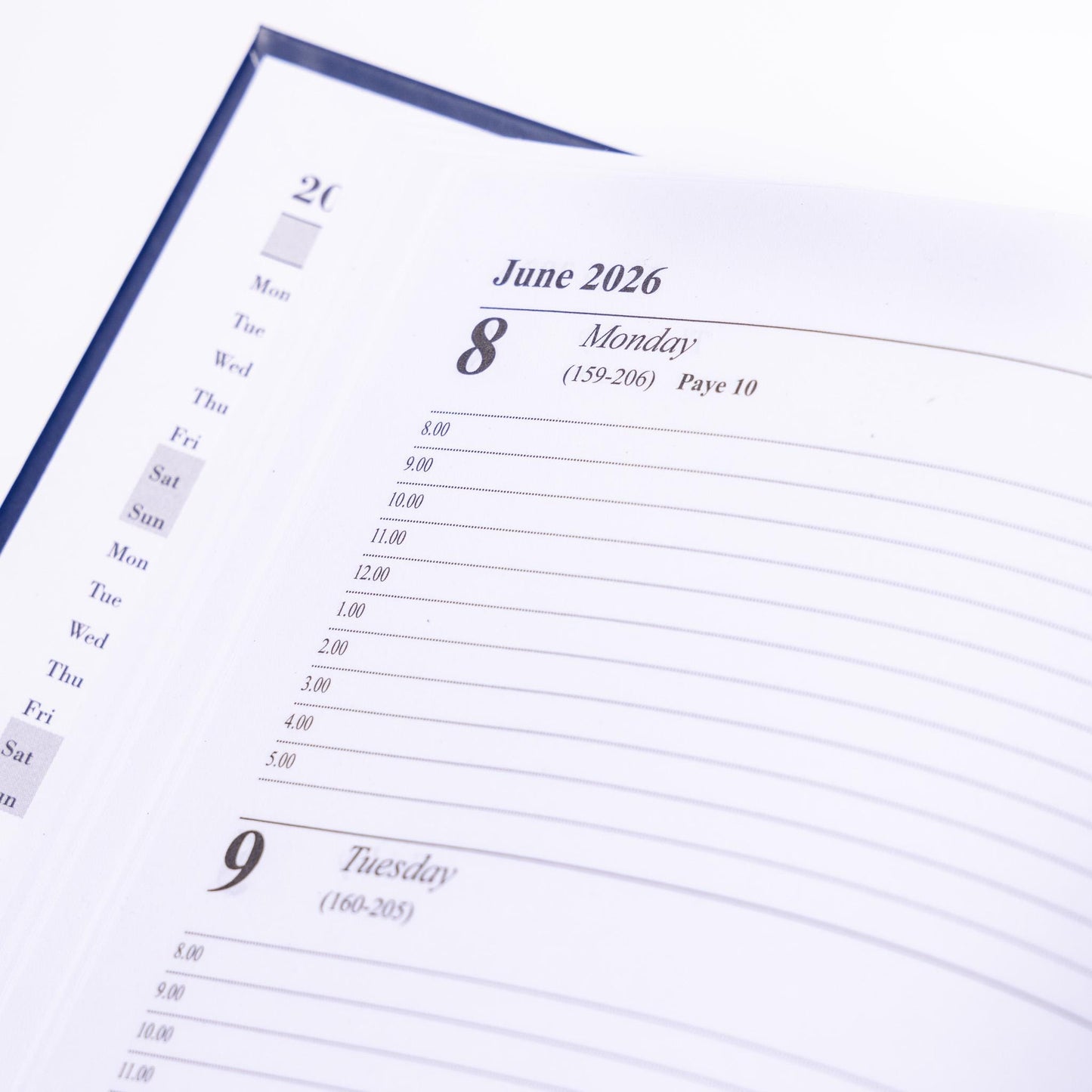 2026 A5 Week To View Diary Full Year Planner Organiser Hardback Cover With Times