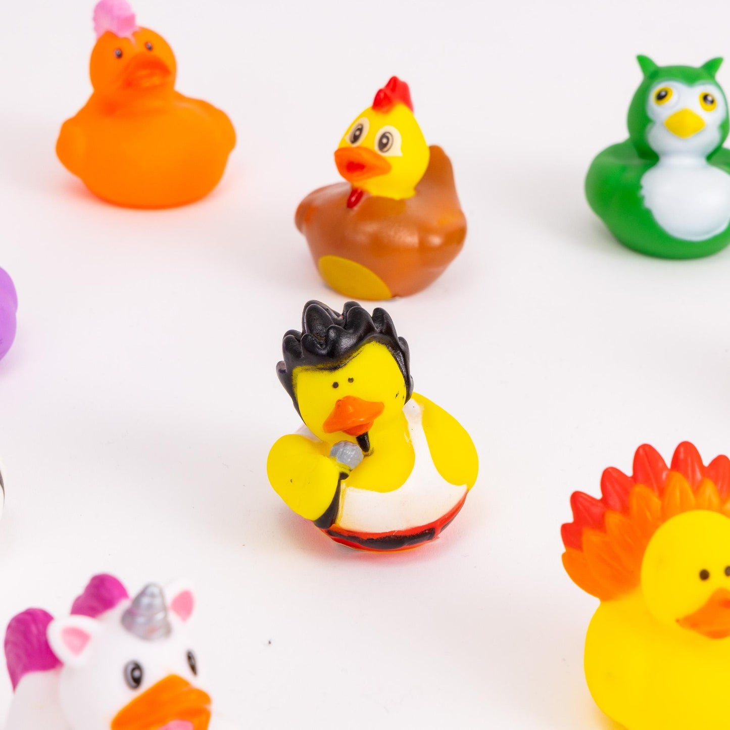 12 Rubber Ducks Character Mix Duck Animal Theme Set Bath Play Toys Fun Quaker